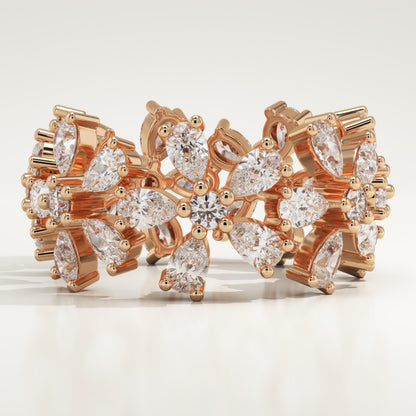3.55 TCW Pear & Round Lab-Grown Diamond Full Eternity Wedding Band