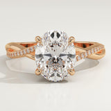 2.0 CT Oval Cut Twisted Shank Lab-Grown Diamond Engagement Ring