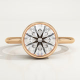 1.5 CT Round Cut Bezel Lab-Grown Diamond Engagement Ring