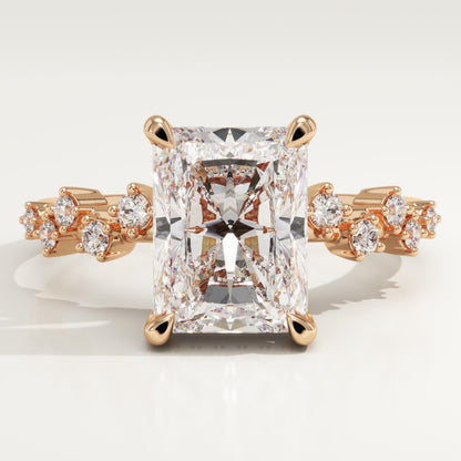 Radiant Cut Hidden Halo & Pave Lab-Grown Diamond Engagement Ring