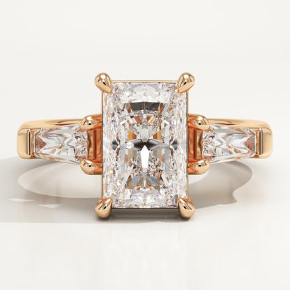 Radiant Cut Three Stone Lab-Grown Diamond Engagement Ring