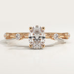 2.0 CT Oval Cut Dainty Pave Lab-Grown Diamond Engagement Ring