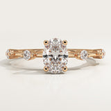 2.0 CT Oval Cut Dainty Pave Lab-Grown Diamond Engagement Ring