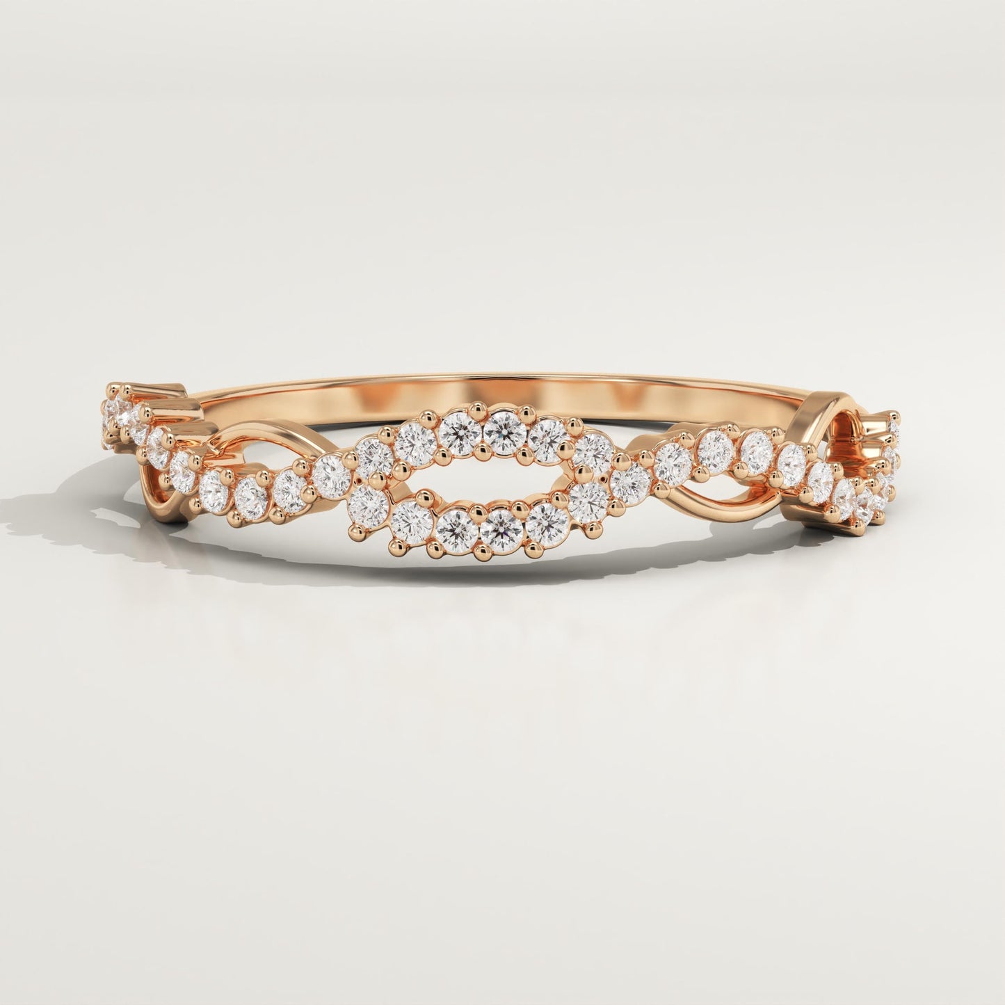 0.16 TCW Round Lab-Grown Diamond Twisted Wedding Band