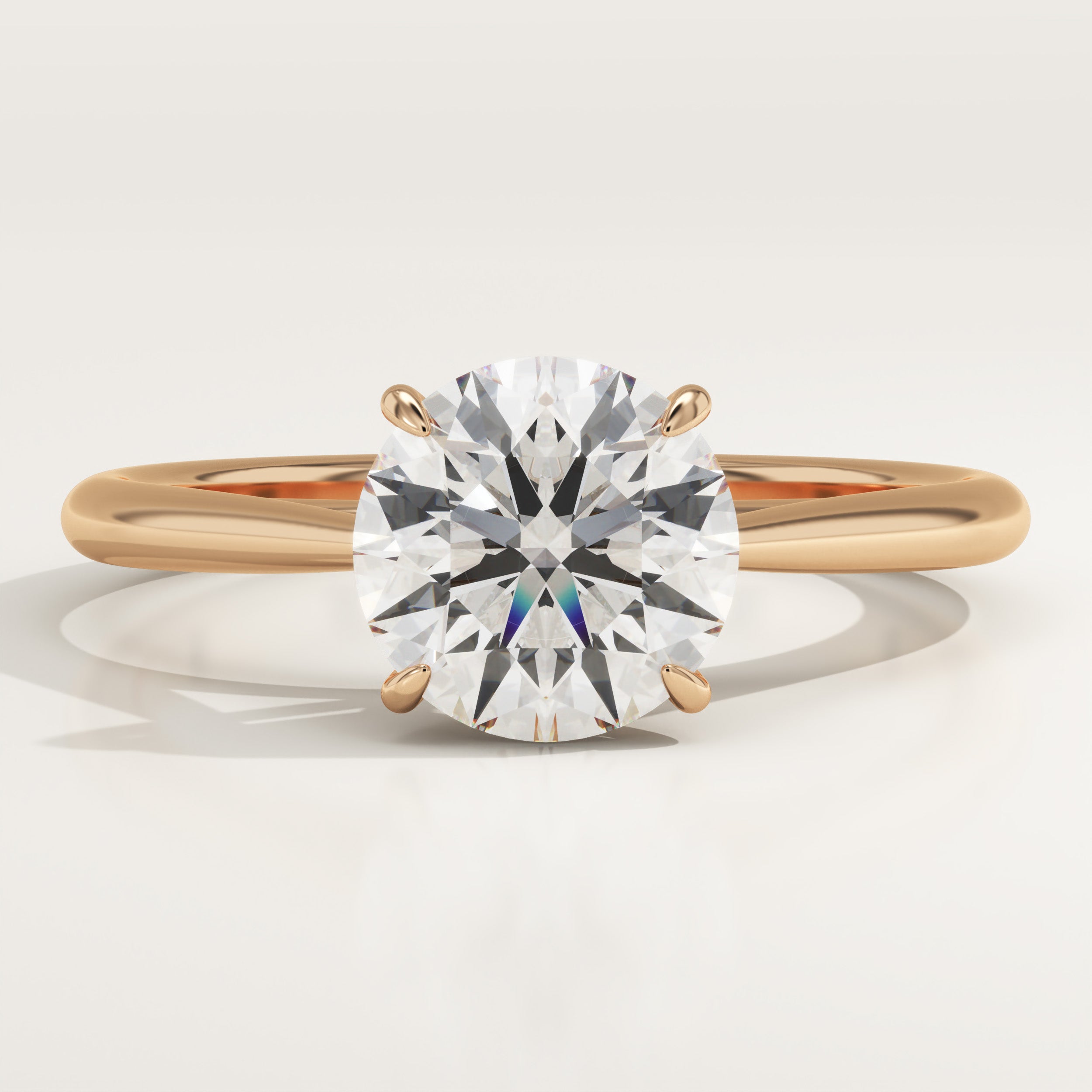2.0 CT Round Cut Solitaire Lab-Grown Diamond Engagement Ring
