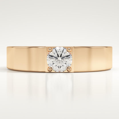 0.47 CT Round Lab-Grown Diamond Solitaire Wedding Band For Men