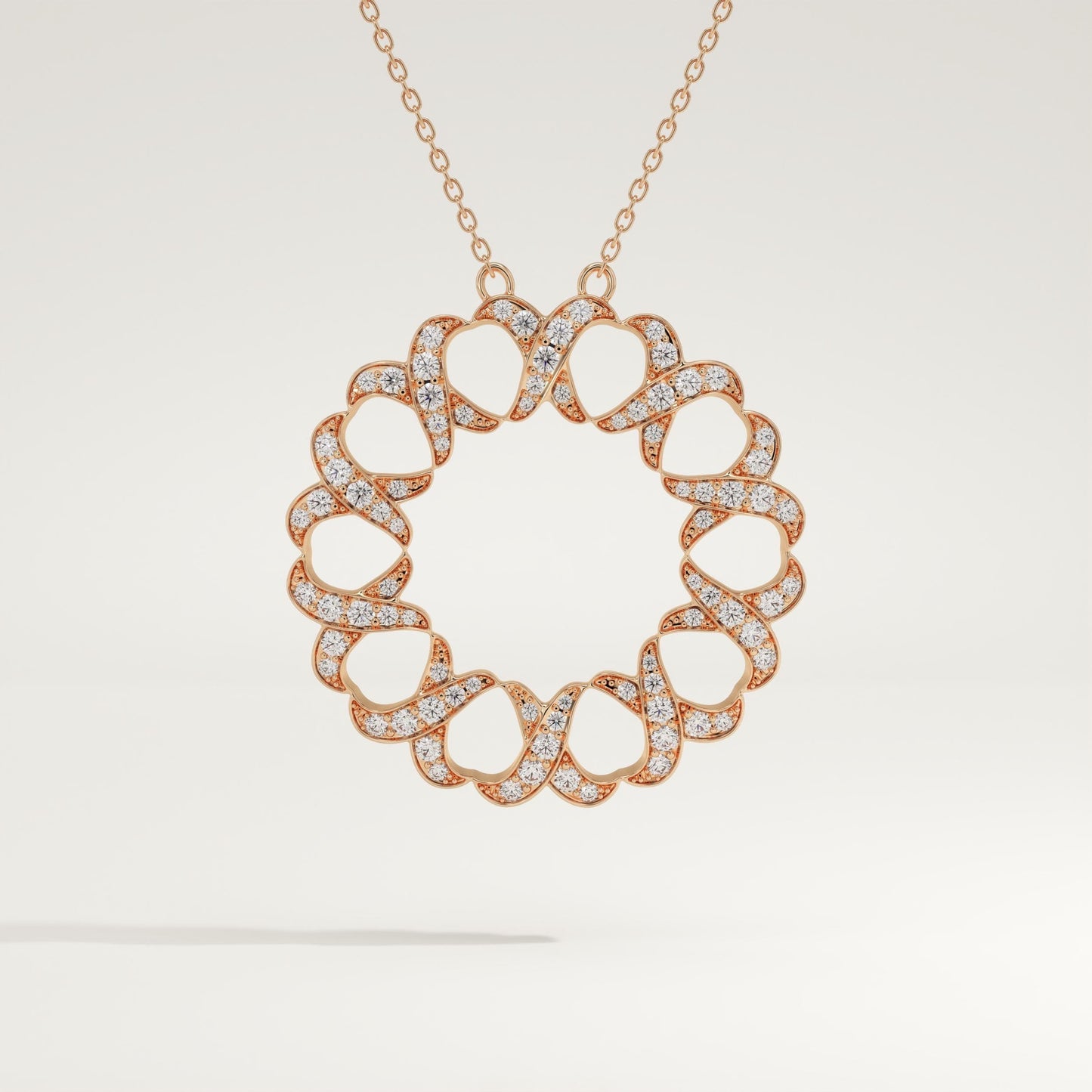 0.302 TCW Round Lab-Grown Diamond Charm Necklace