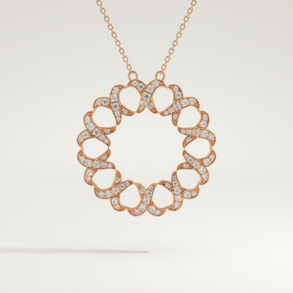0.302 TCW Round Lab-Grown Diamond Charm Necklace