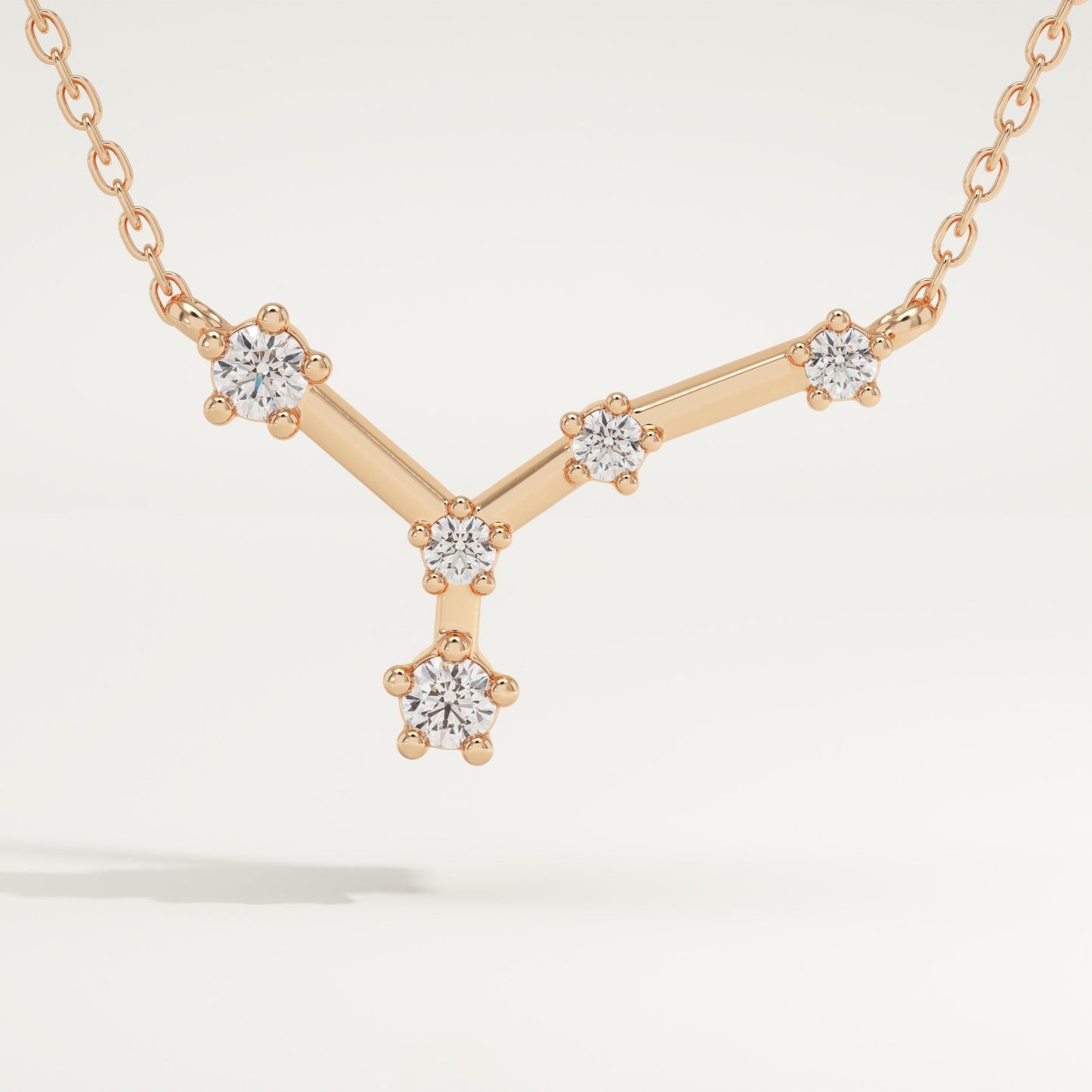 0.116 TCW Round Lab-Grown Diamond Cancer Constellation Necklace