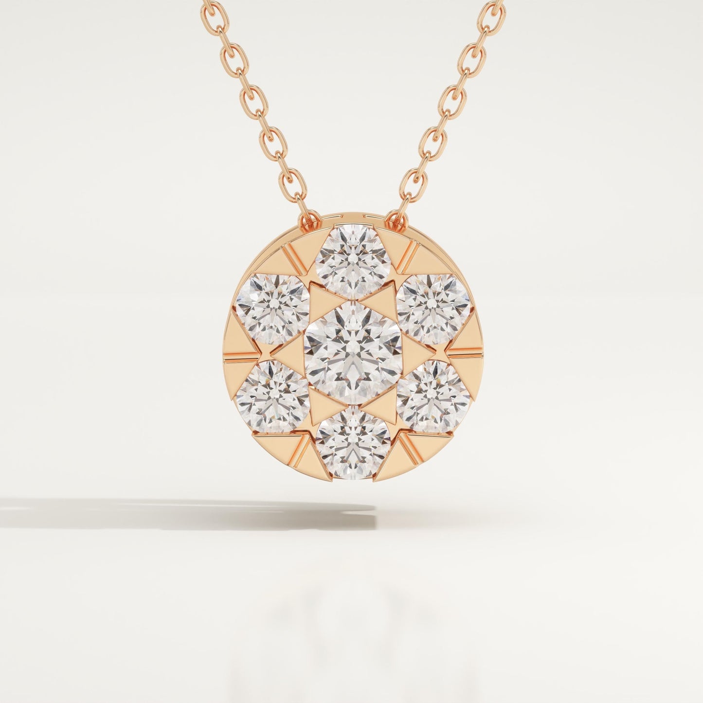 0.57 TCW Round Lab-Grown Diamond Circle Charm Necklace