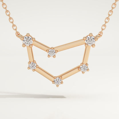 0.13 TCW Round Lab-Grown Diamond Capricorn Constellation Necklace
