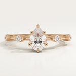 2.0 CT Pear Cut Dainty Pave Lab-Grown Diamond Engagement Ring
