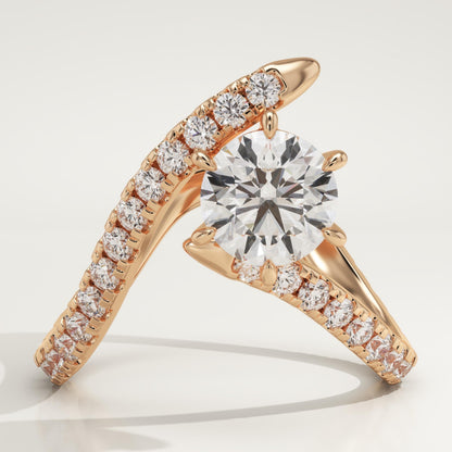 Round Cut Unique Lab-Grown Diamond Engagement Ring