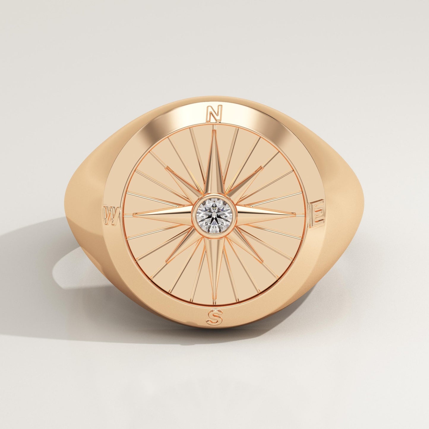 0.04 CT Round Lab-Grown Diamond Compass Wedding Band For Men