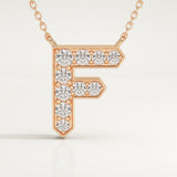 0.342 TCW Round Lab-Grown Diamond F Initial Necklace