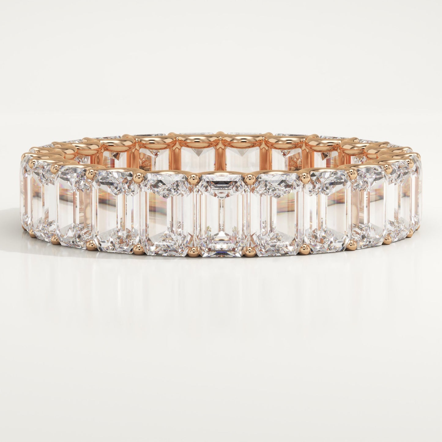 4.6 TCW Emerald Lab-Grown Diamond Full Eternity Wedding Band