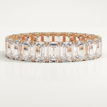 4.6 TCW Emerald Lab-Grown Diamond Full Eternity Wedding Band