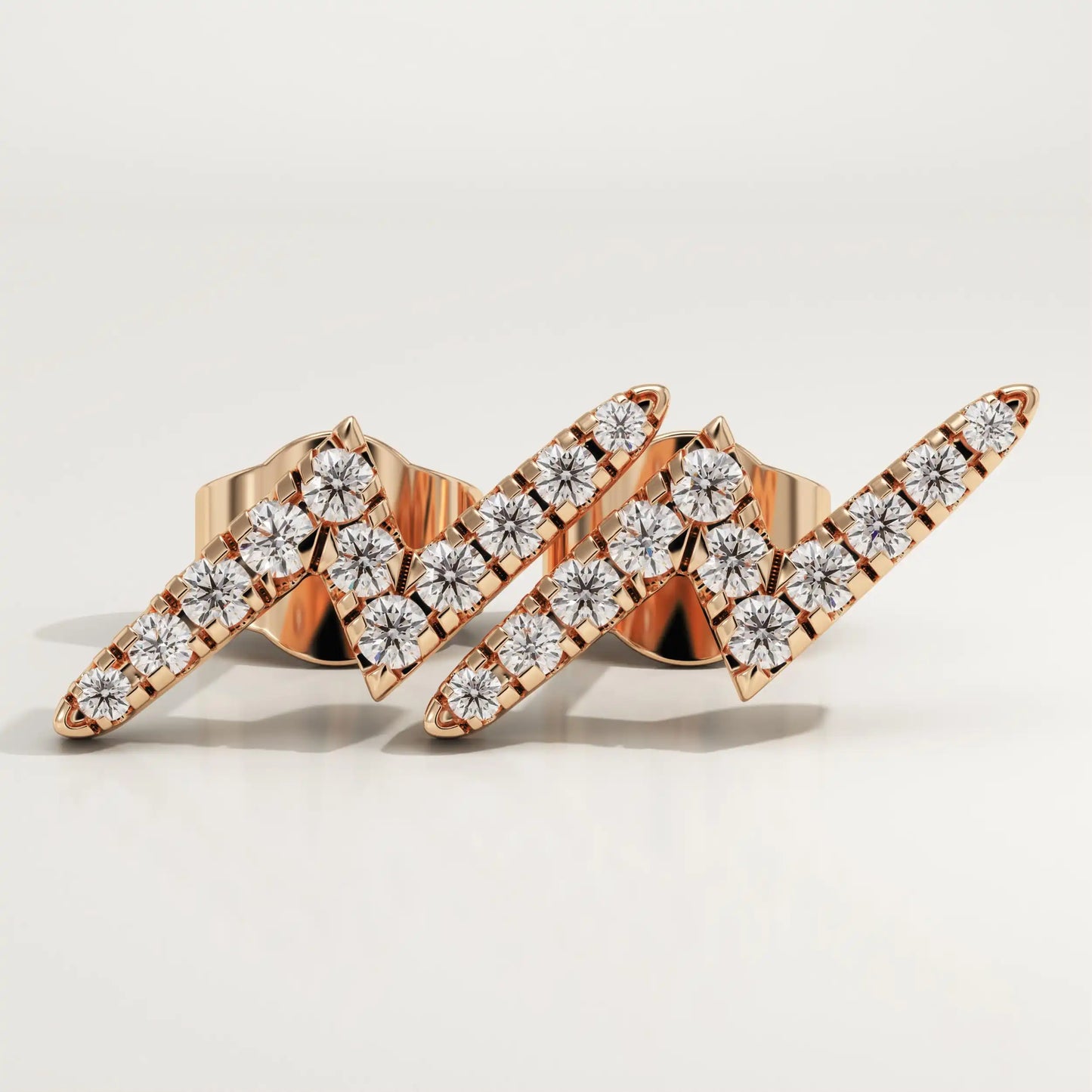 0.56 TCW Round Lab-Grown Diamond Lightning Stud Earrings