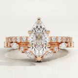1.08 CT Marquise Cut Pave Lab-Grown Diamond Bridal Set