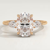 2.0 CT Oval Cut Three Stone Lab-Grown Diamond Engagement Ring