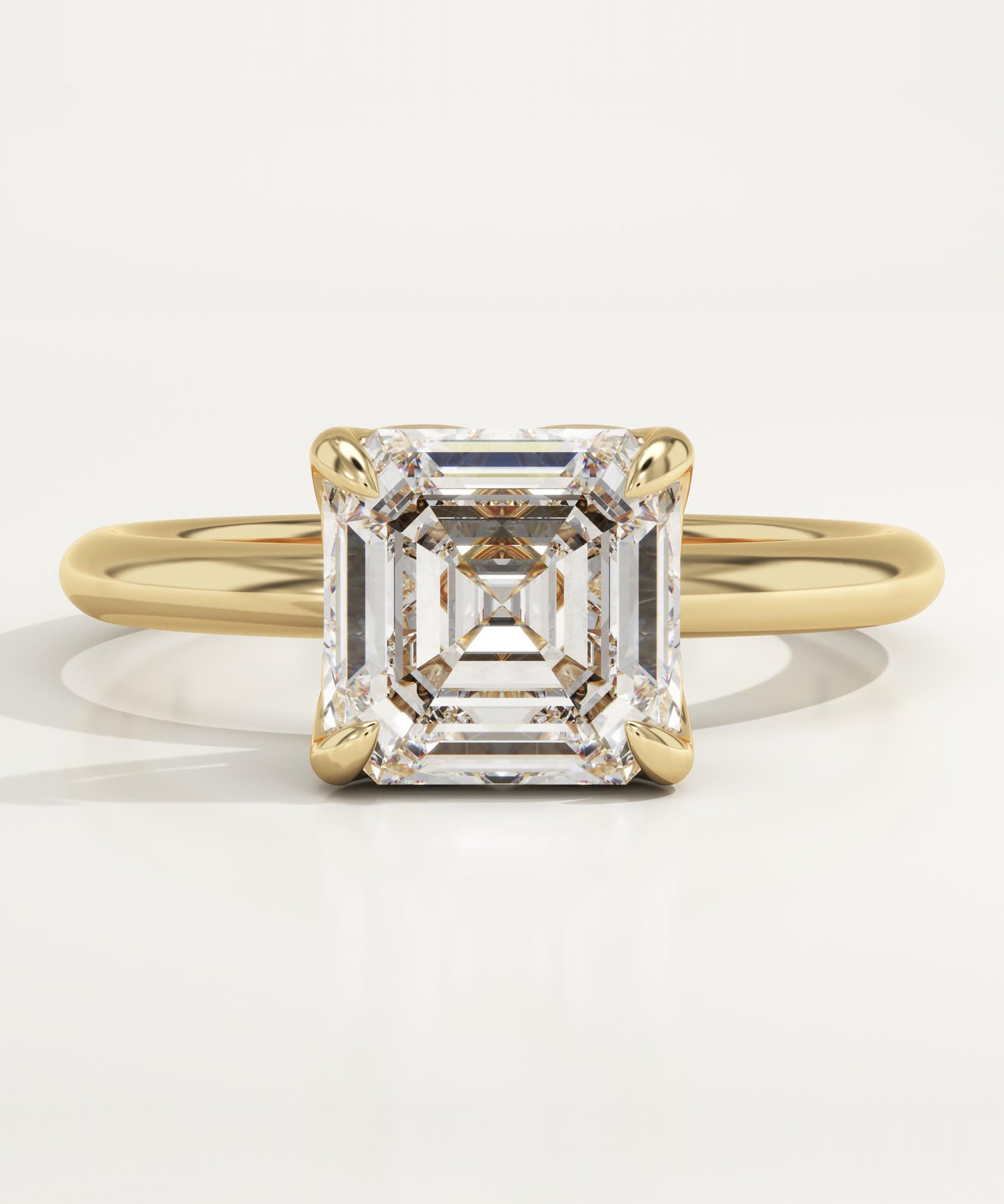 Asscher Cut Solitaire Lab-Grown Diamond Engagement Ring