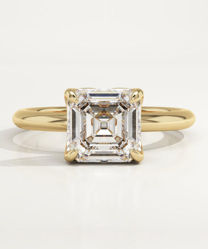 Asscher Cut Solitaire Lab-Grown Diamond Engagement Ring