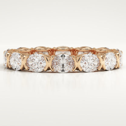 2.25 TCW Oval Lab-Grown Diamond Full Eternity Wedding Band