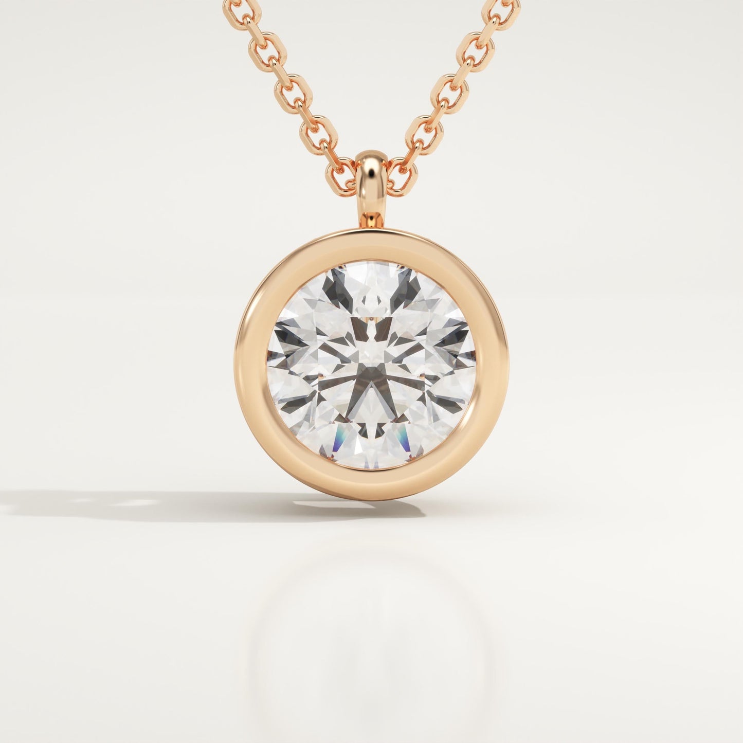 2 CT Round Lab-Grown Diamond Solitaire & Bezel Necklace