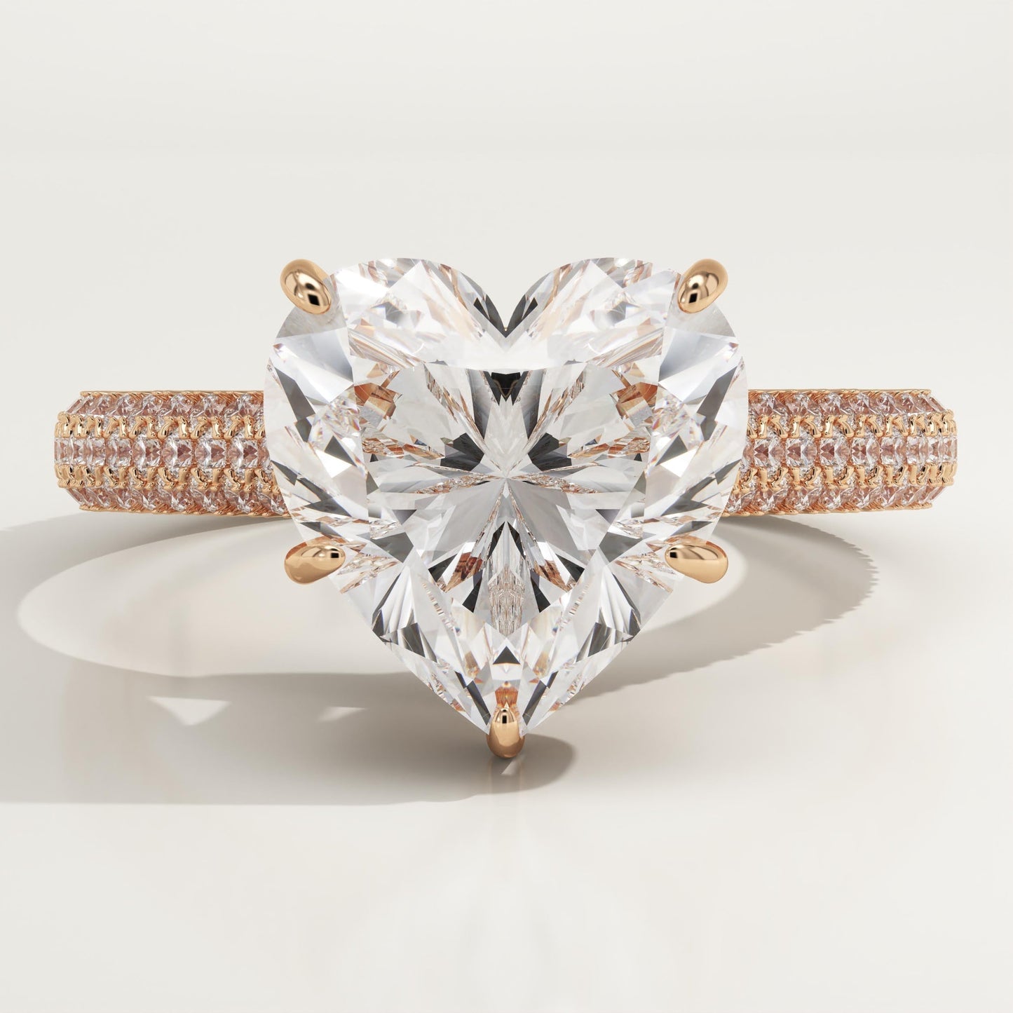 Heart Cut Hidden Halo & Triple Pave Lab-Grown Diamond Engagement Ring