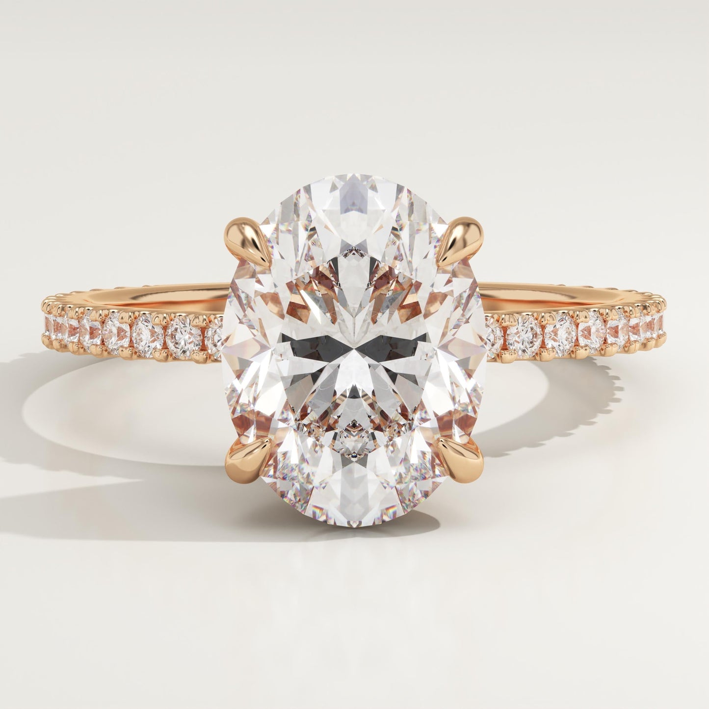 Oval Cut Pave Lab-Grown Diamond Engagement Ring