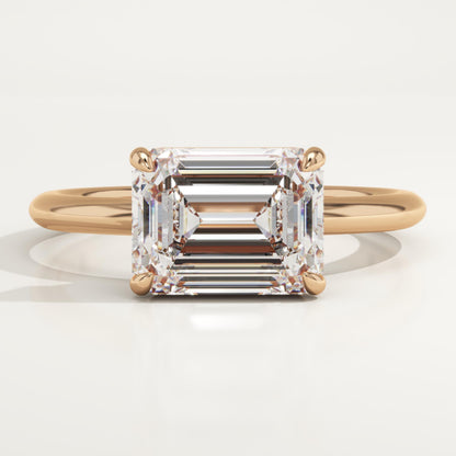 2 CT Emerald Cut Solitaire Moissanite Engagement Ring