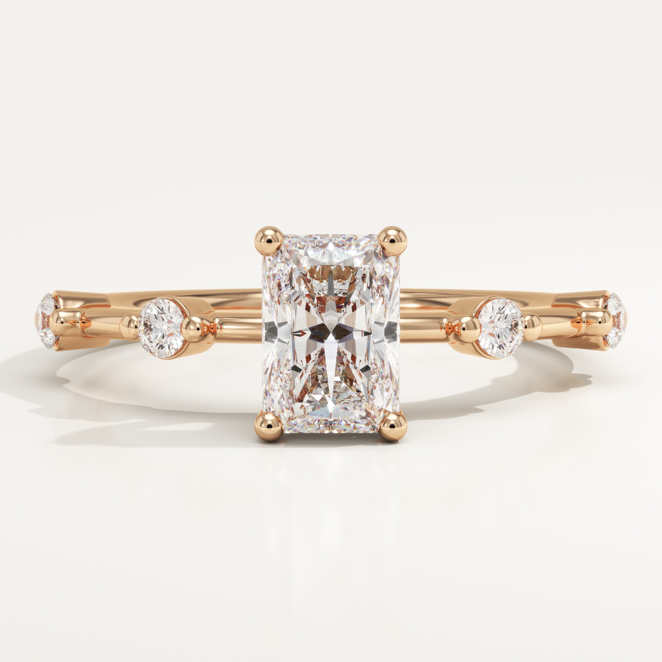 2.0 CT Radiant Cut Dainty Pave Lab-Grown Diamond Engagement Ring