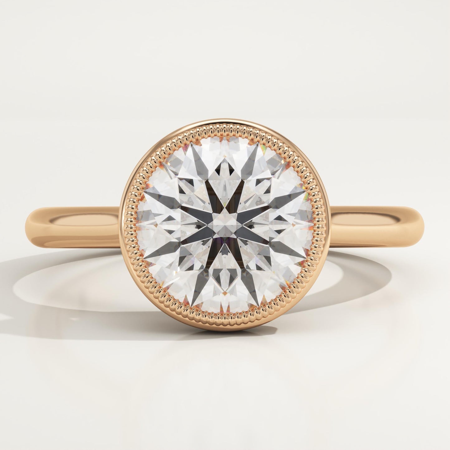2 CT Round Cut Solitaire Bezel Moissanite Engagement Ring