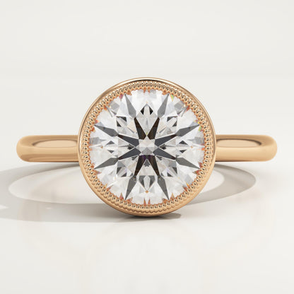 2 CT Round Cut Solitaire Bezel Moissanite Engagement Ring