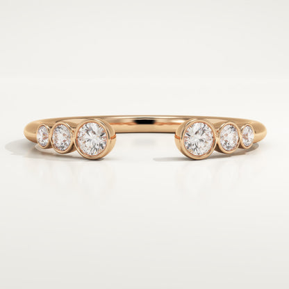 0.22 TCW Round Lab-Grown Diamond Open Shank Wedding Band