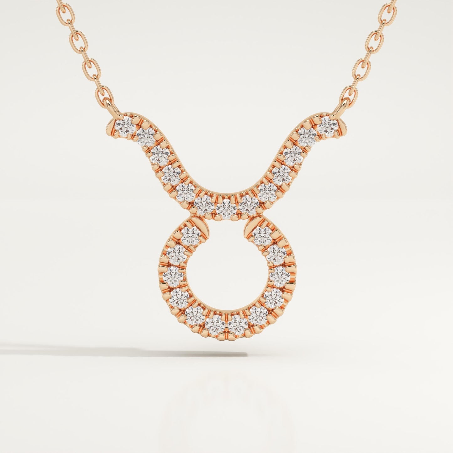 0.12 TCW Round Lab-Grown Diamond Taurus Zodiac Necklace