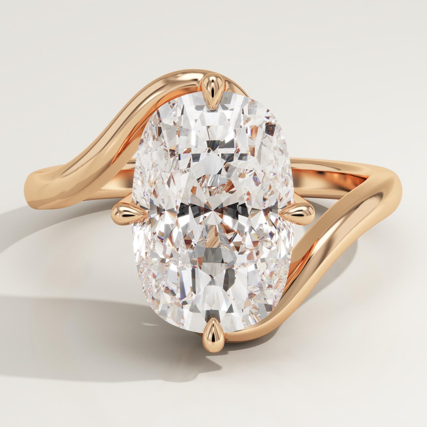 Elongated Cushion Cut Solitaire Lab-Grown Diamond Engagement Ring