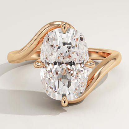 Elongated Cushion Cut Solitaire Lab-Grown Diamond Engagement Ring