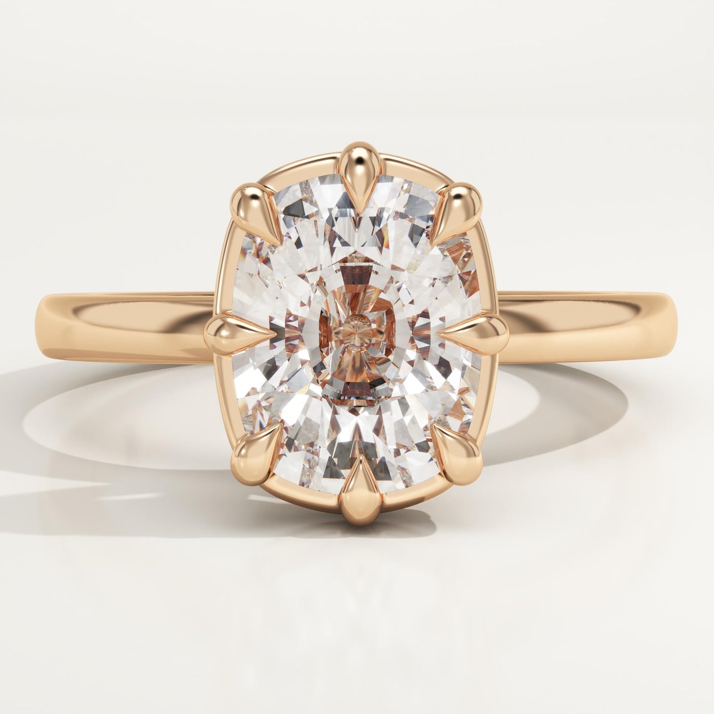 Elongated Cushion Cut Solitaire Lab-Grown Diamond Engagement Ring