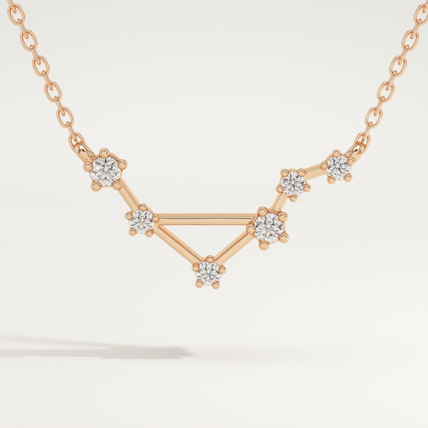 0.078 TCW Round Lab-Grown Diamond Libra Constellation Necklace