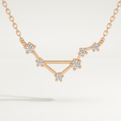 0.078 TCW Round Lab-Grown Diamond Libra Constellation Necklace