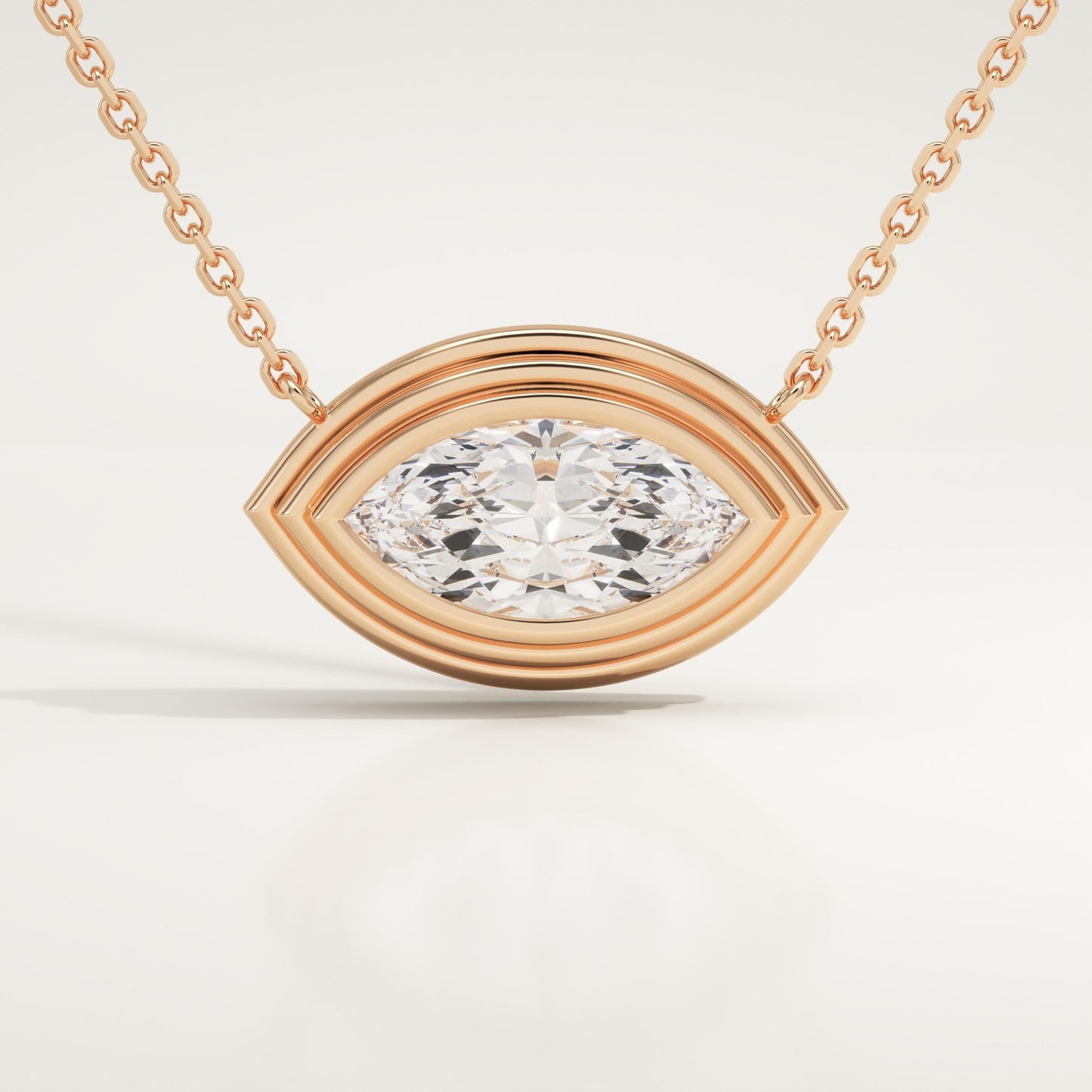 2 CT Marquise Lab-Grown Diamond Solitaire & Bezel Necklace