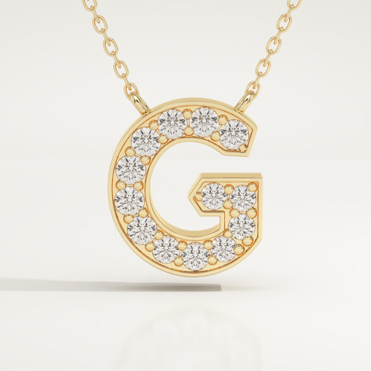 0.294 TCW Round Lab-Grown Diamond G Initial Necklace
