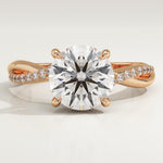 2.0 CT Round Cut Twisted Pave Lab-Grown Diamond Engagement Ring