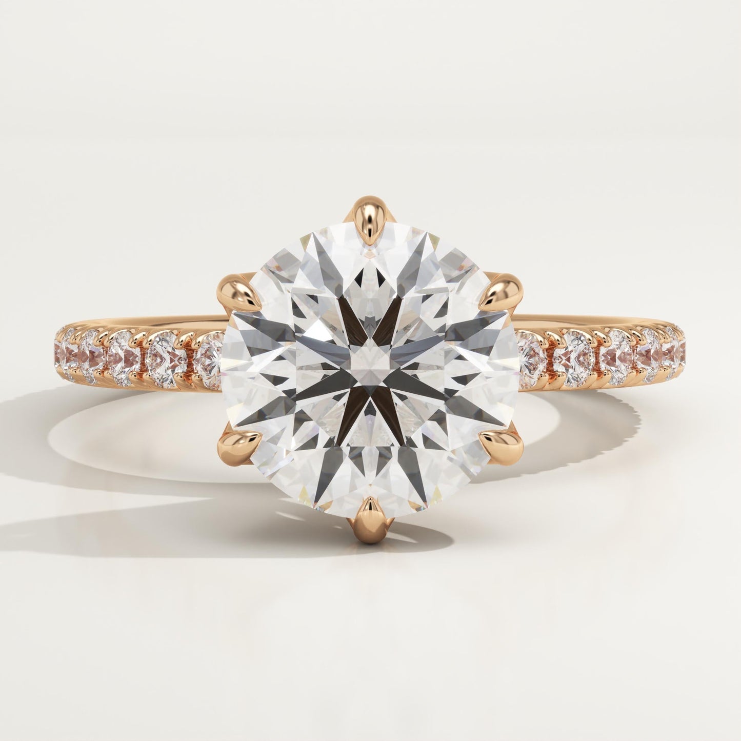 Round Cut Pave Lab-Grown Diamond Engagement Ring