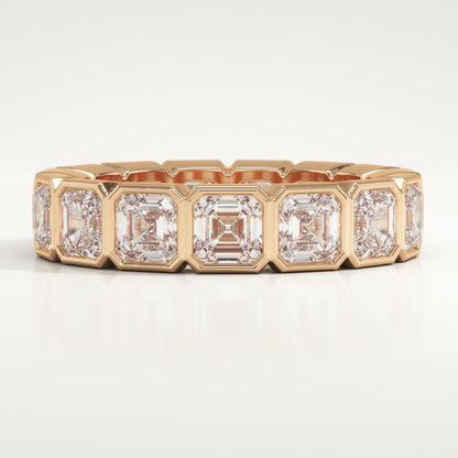 2.25 TCW Asscher Lab-Grown Diamond Full Eternity Wedding Band