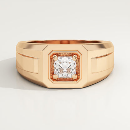 0.5 CT Princess Lab-Grown Diamond Solitaire Wedding Band For Men