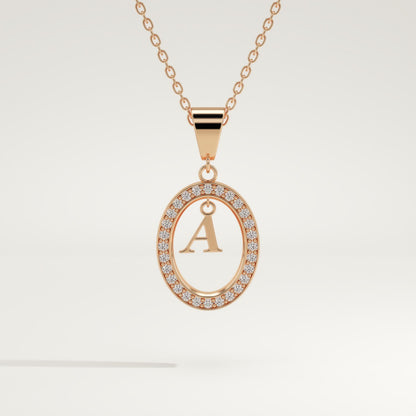 0.05 TCW Round Lab-Grown Diamond A Initial Necklace