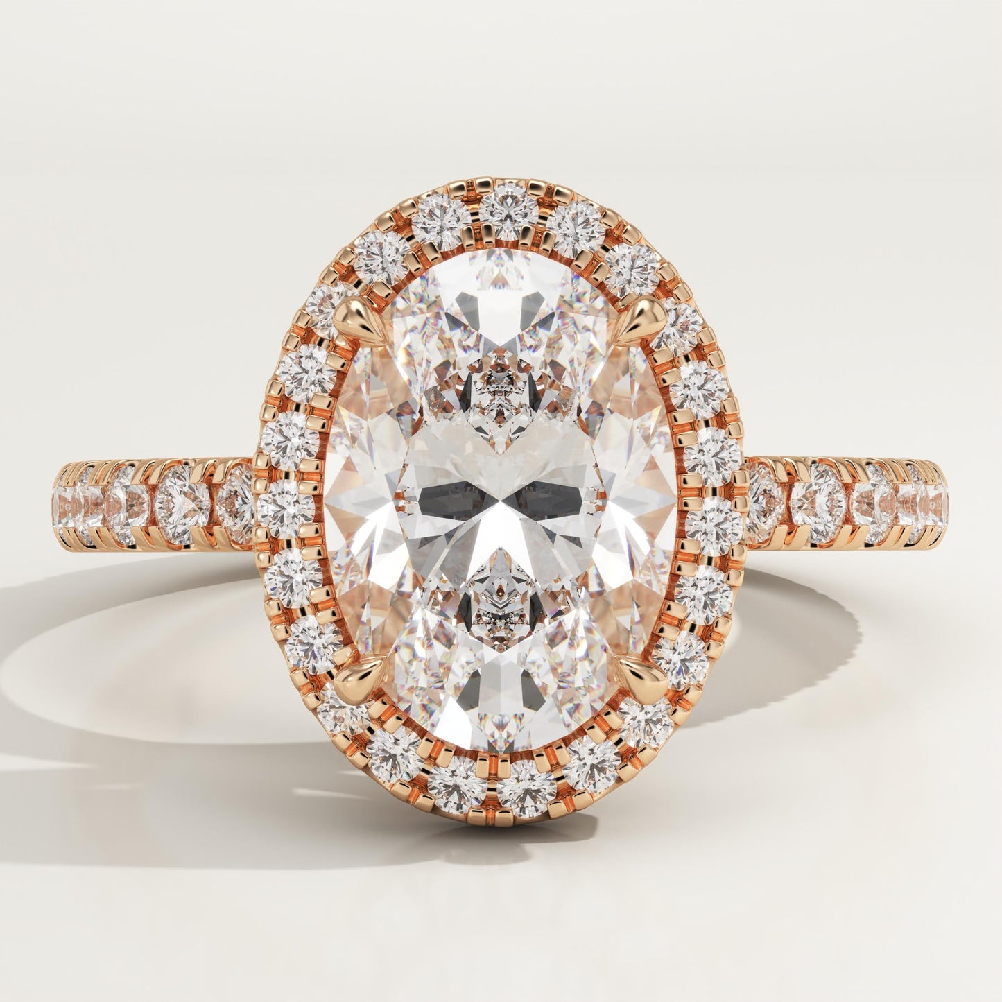 Oval Cut Halo & Pave Lab-Grown Diamond Engagement Ring