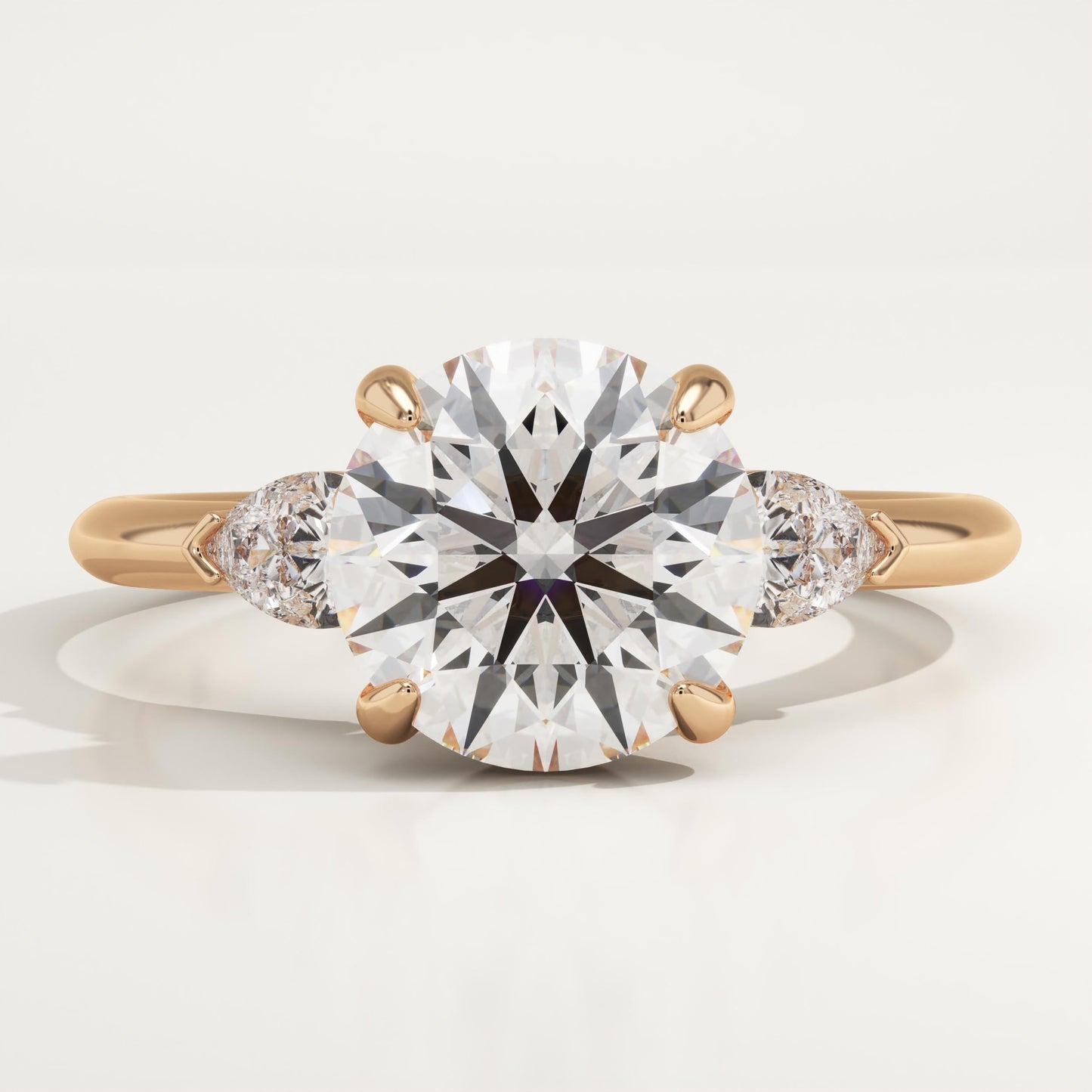 2 CT Round Cut Three Stone Moissanite Engagement Ring